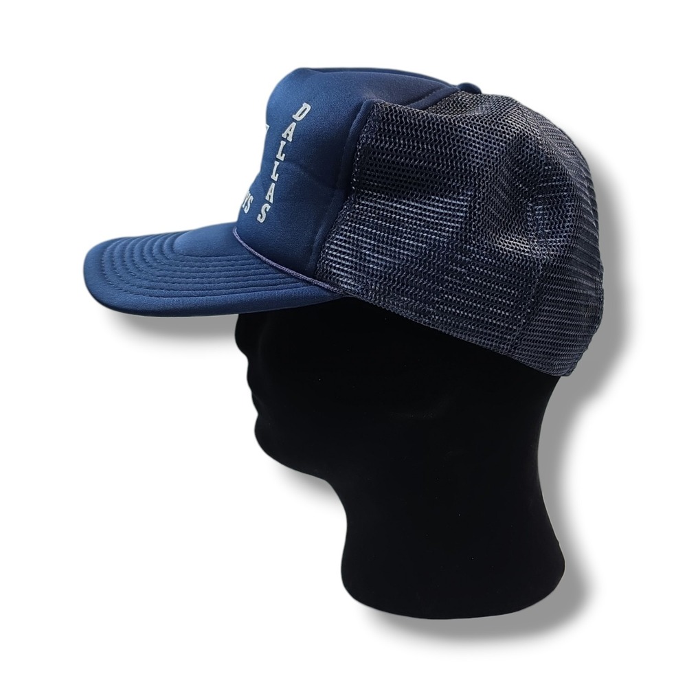 Vintage Dallas Cowboys Trucker Mesh Foam Rope Snapback Navy Blue Hat Cap - Picture 3 of 9